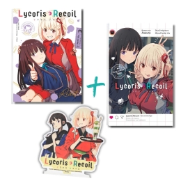 Lycoris Recoil Bundle: Manga + Roman + Acrylfigur 